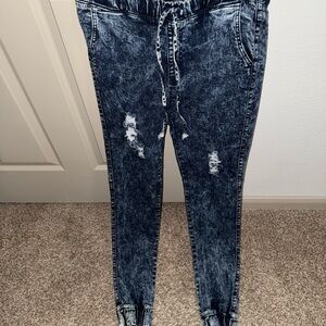 Women's Distressed Black Jeans